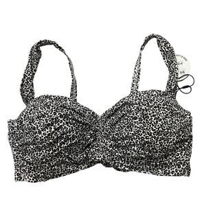 Coco Reef Underwire Bra Bikini Bandeau Top Size 32/34D Brown Animal Convertible